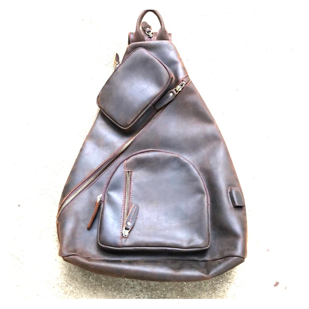 Leather backpack/ purse